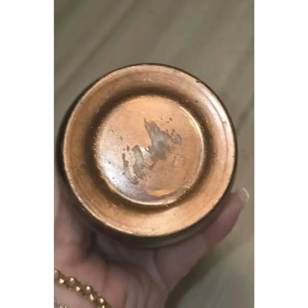 Vintage Copper Vase Hand Etched Engraved 6